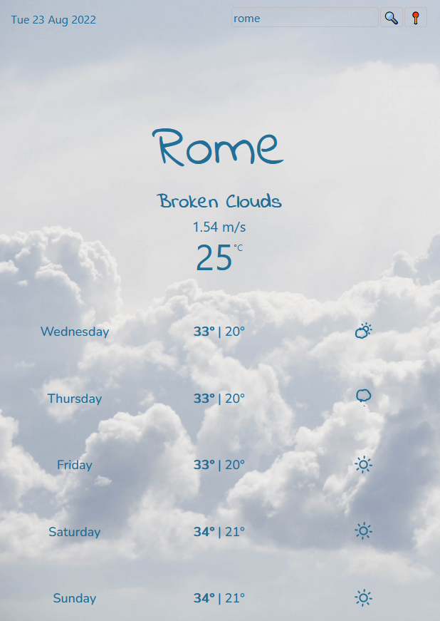 React Weather Website